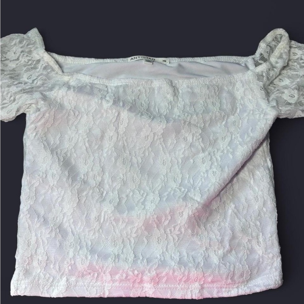 Astr White Lace Women's Top